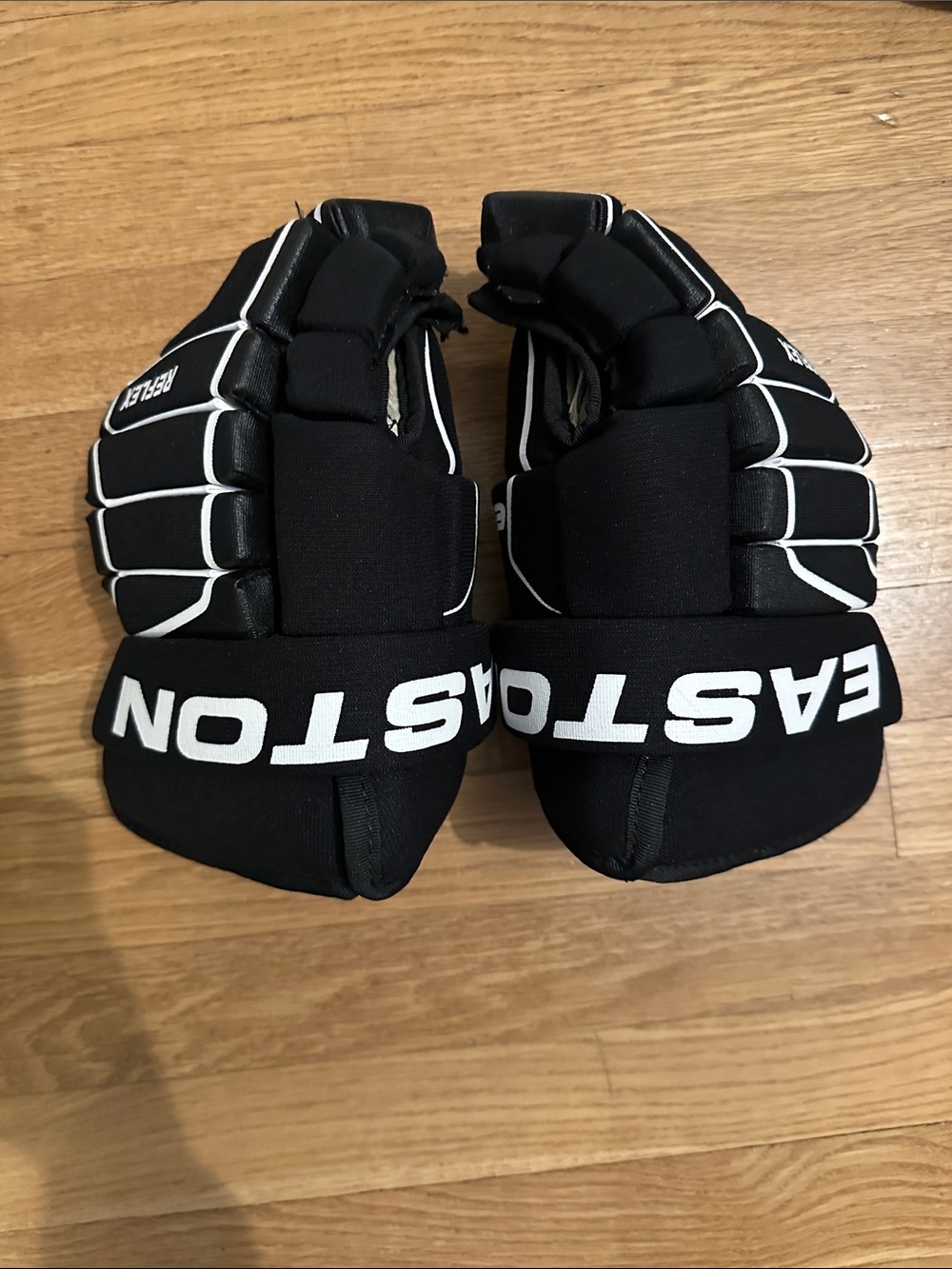 Easton Black and White Hockey Gloves - Protective Player Gloves 12”